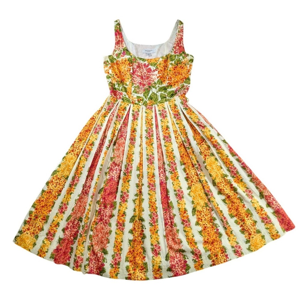 Isaac Mizrahi for Target Floral Pleated Fit Flare Dress Size 4 Retro Rockabilly